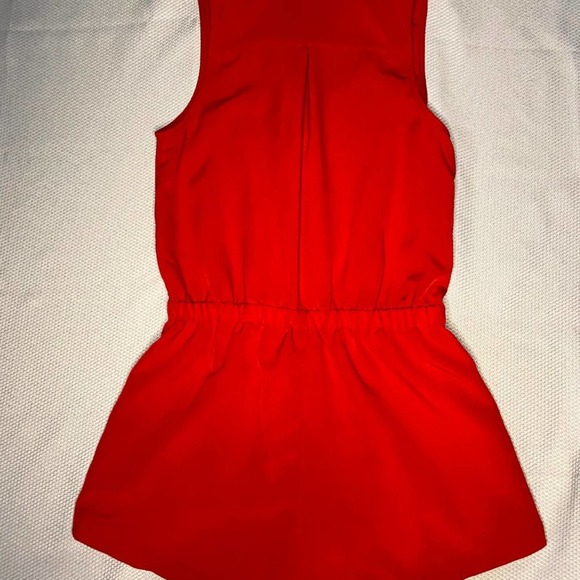 Sugar Lips Cecilia Red Plunge Neck Romper XS - Picture 3 of 4